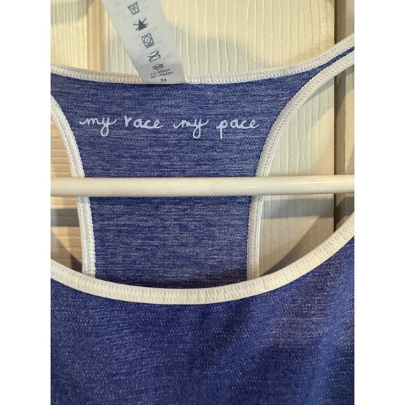 NEW Lululemon Time to Sweat Tank – Size 8 – Heathered Moroccan Blue / White - Picture 6 of 7